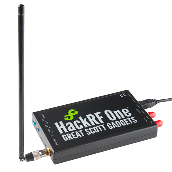 Figure 3 — A HackRF One with its enclosure off — the open-hardware SDR that is the workhorse of sub-GHz security research. 1 MHz – 6 GHz half-duplex transmit and receive, 20 MS/s, 8-bit ADC, ~$300 retail. The…