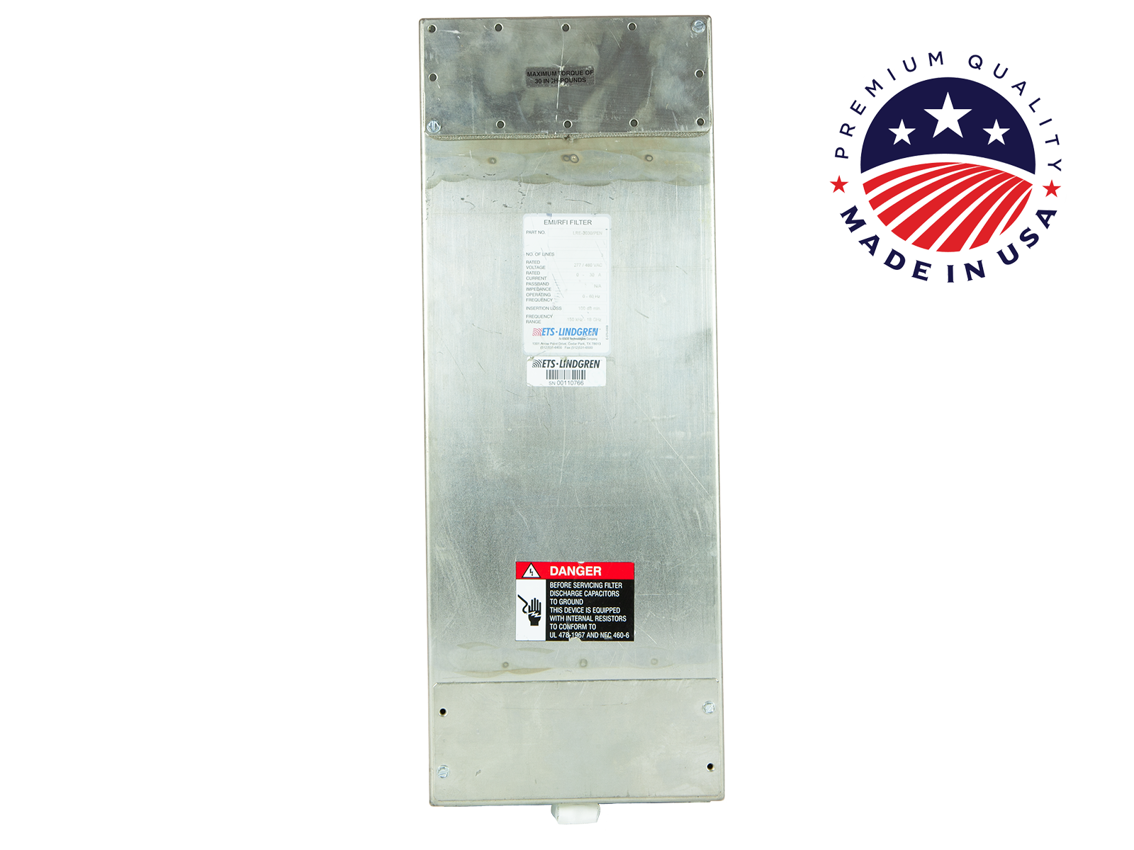 Figure 4 — Figure D — A multiple-circuit power-line filter unit for a shielded-room power entry: several filtered conductors treated together at the bulkhead. A fully treated feed filters every current-carryi…