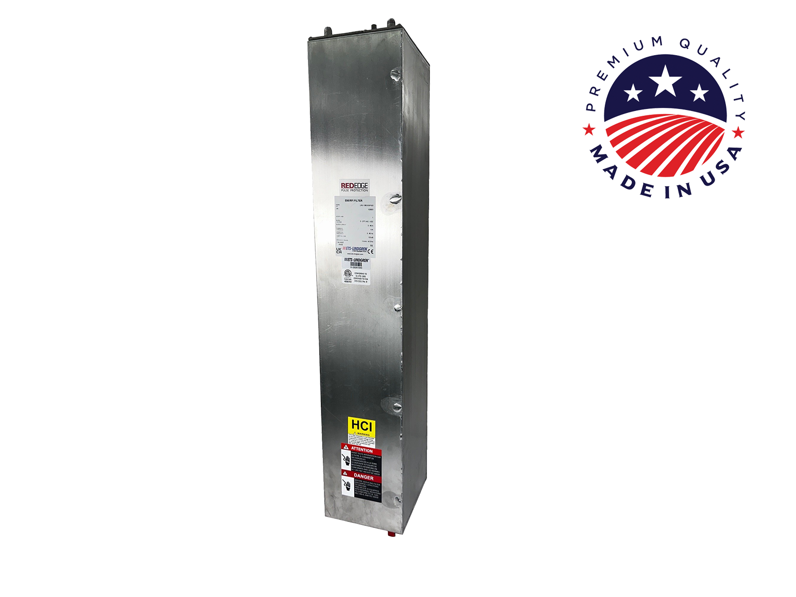 Figure 3 — Figure C — A TEMPEST/EMI power-line feed-through filter: a low-pass filter built into a bonded metal can that mounts through the shield wall, so the filtered (clean) and unfiltered (dirty) terminal…